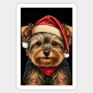 Super Cute Yorkshire Terrier Puppy Portrait Sticker